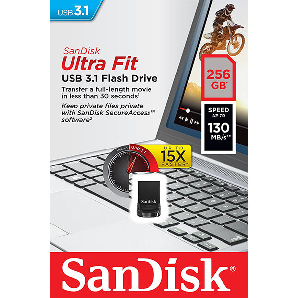 sandisk-256gb-cz430-ultra-fit-usb-3-1-sdcz430-256g at www.mallsonline.com.au