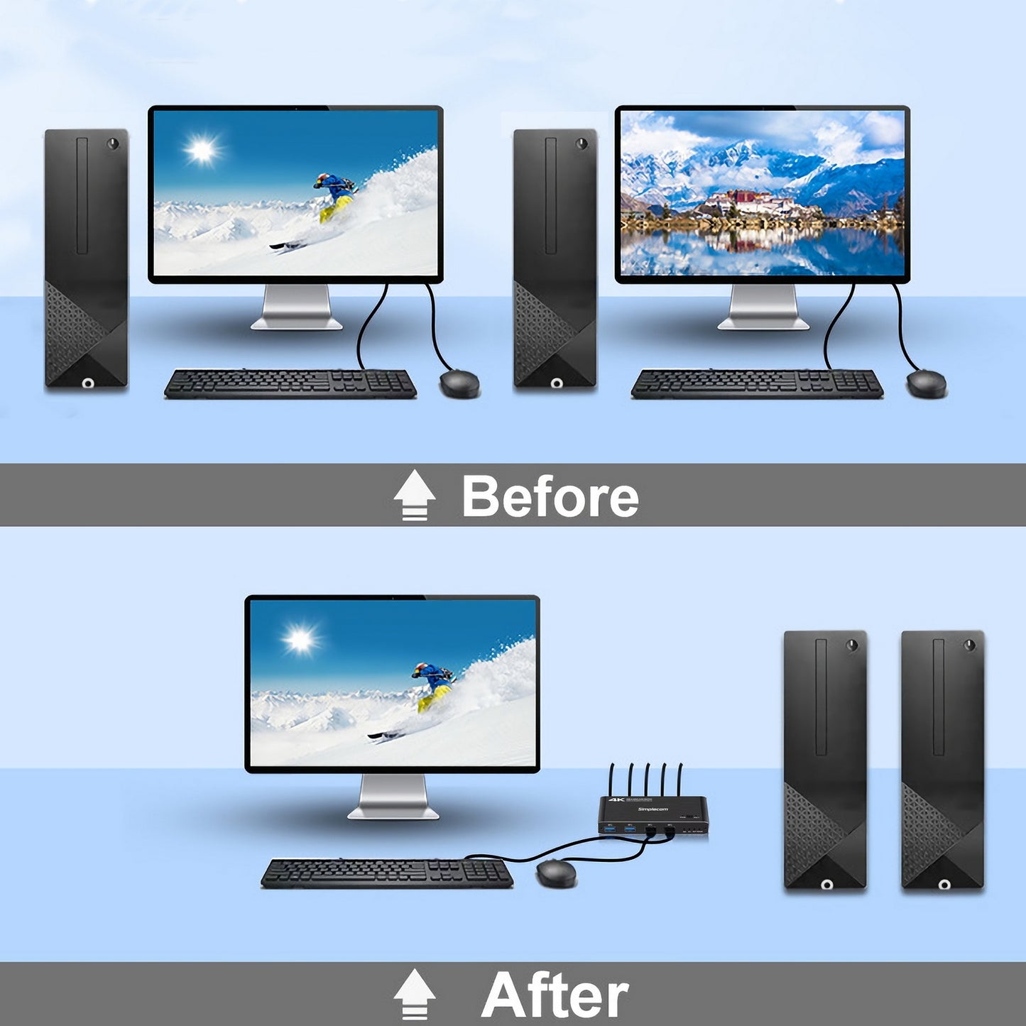 simplecom-km420-2-port-hdmi-kvm-switch-hdmi-2-0-4k-60hz-4-port-usb-3-0-hub-5gbps at www.mallsonline.com.au