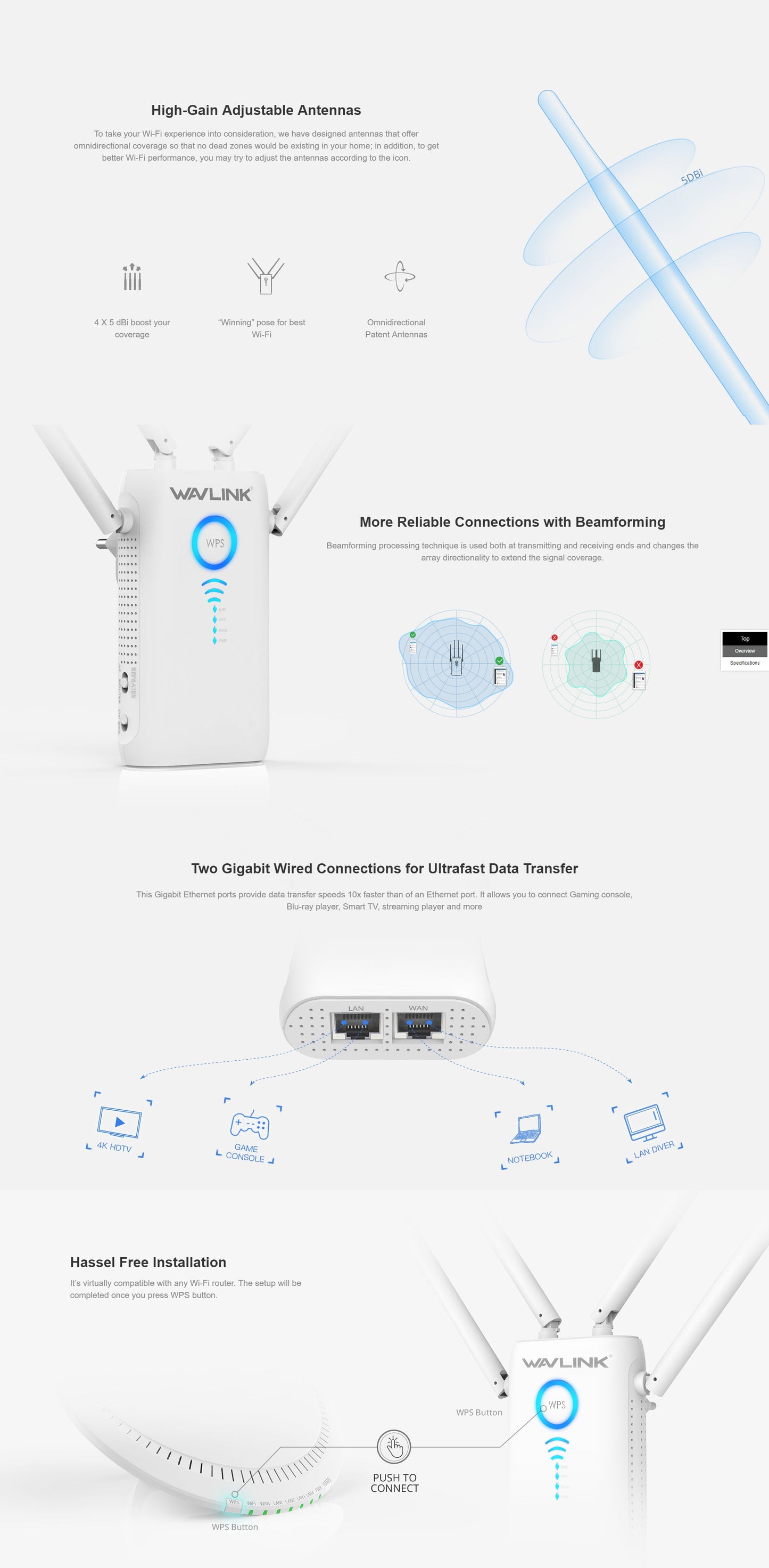 wavlink-ac1200-dual-gigabit-ethernet-ports-wi-fi-range-extender-wl-wn579g3 at www.mallsonline.com.au
