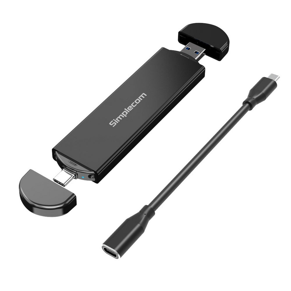 simplecom-se522-nvme-sata-m-2-ssd-to-usb-3-2-gen-2-dual-usb-connector-enclosure at www.mallsonline.com.au