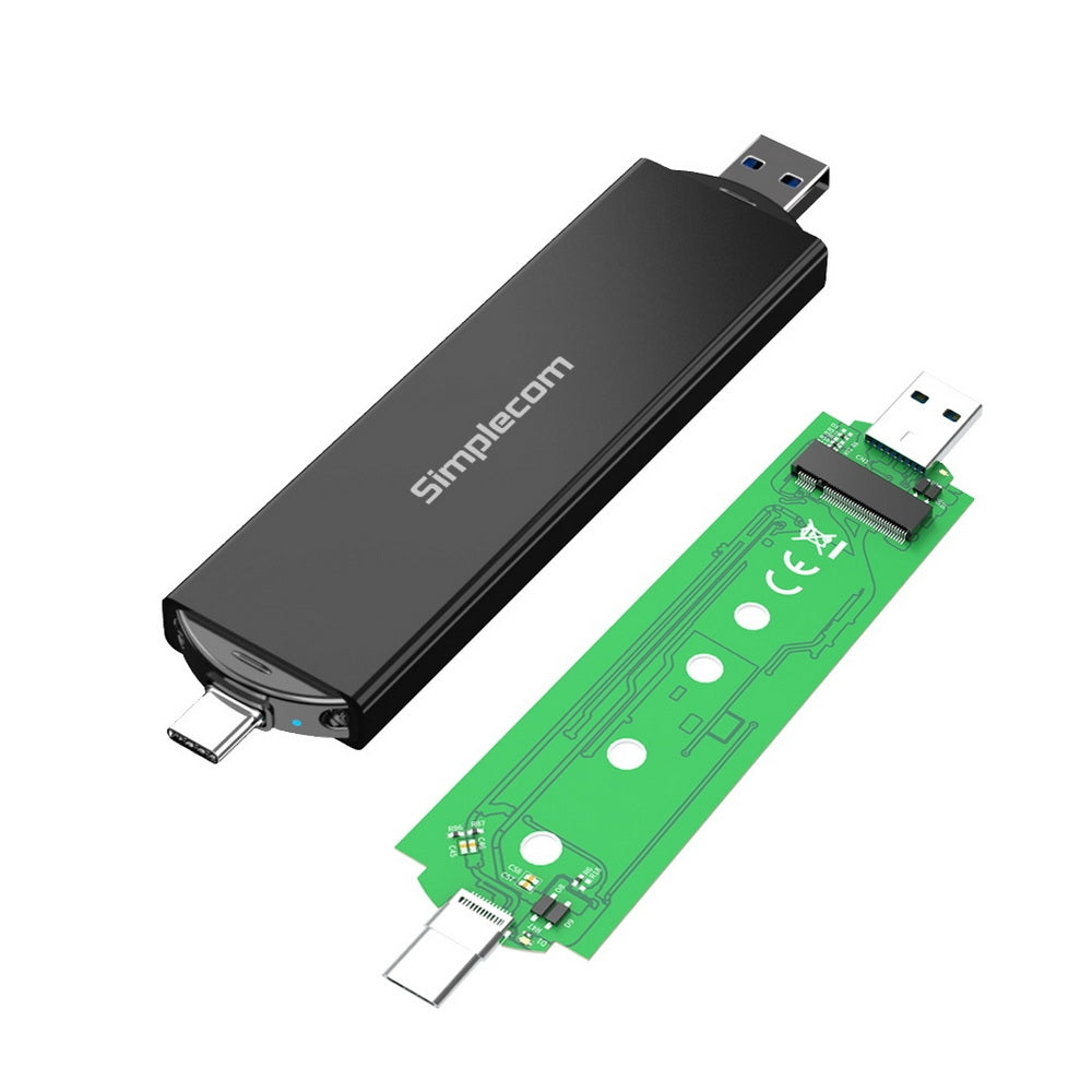 simplecom-se522-nvme-sata-m-2-ssd-to-usb-3-2-gen-2-dual-usb-connector-enclosure at www.mallsonline.com.au