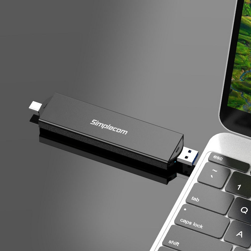 simplecom-se522-nvme-sata-m-2-ssd-to-usb-3-2-gen-2-dual-usb-connector-enclosure at www.mallsonline.com.au