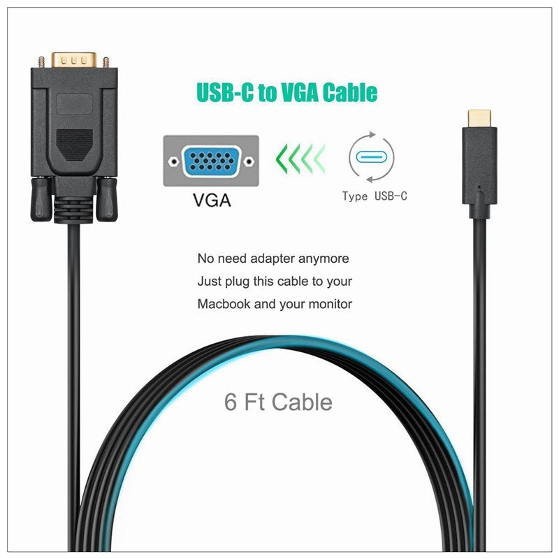 1-8m-type-c-usb-c-thunderbolt-3-to-vga-cable-male-to-male-converter-for-macbook at www.mallsonline.com.au