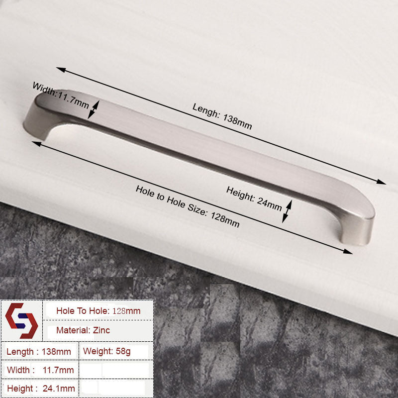 brushed-zinc-kitchen-door-cabinet-drawer-handle-pulls-128mm www.mallsonline.com.au