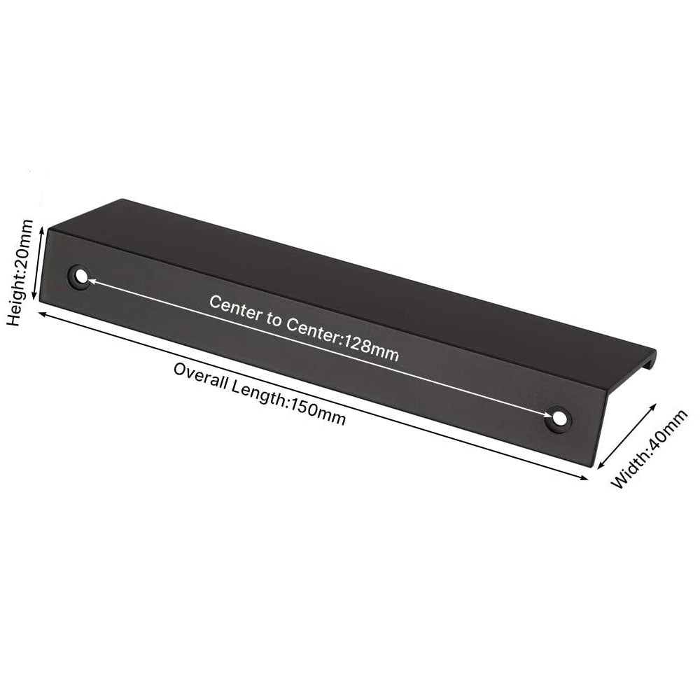 aluminum-kitchen-cabinet-bar-handles-drawer-handle-pull-black-hole-to-hole-128mm www.mallsonline.com.au