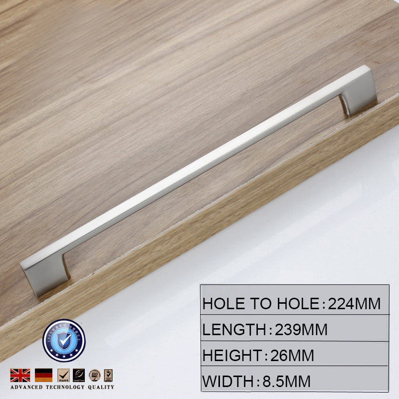 brushed-nickel-kitchen-door-cabinet-drawer-handle-pulls-224mm www.mallsonline.com.au