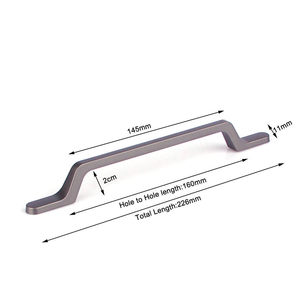 black-zinc-kitchen-cabinet-handles-drawer-bar-handle-pull-160mm www.mallsonline.com.au