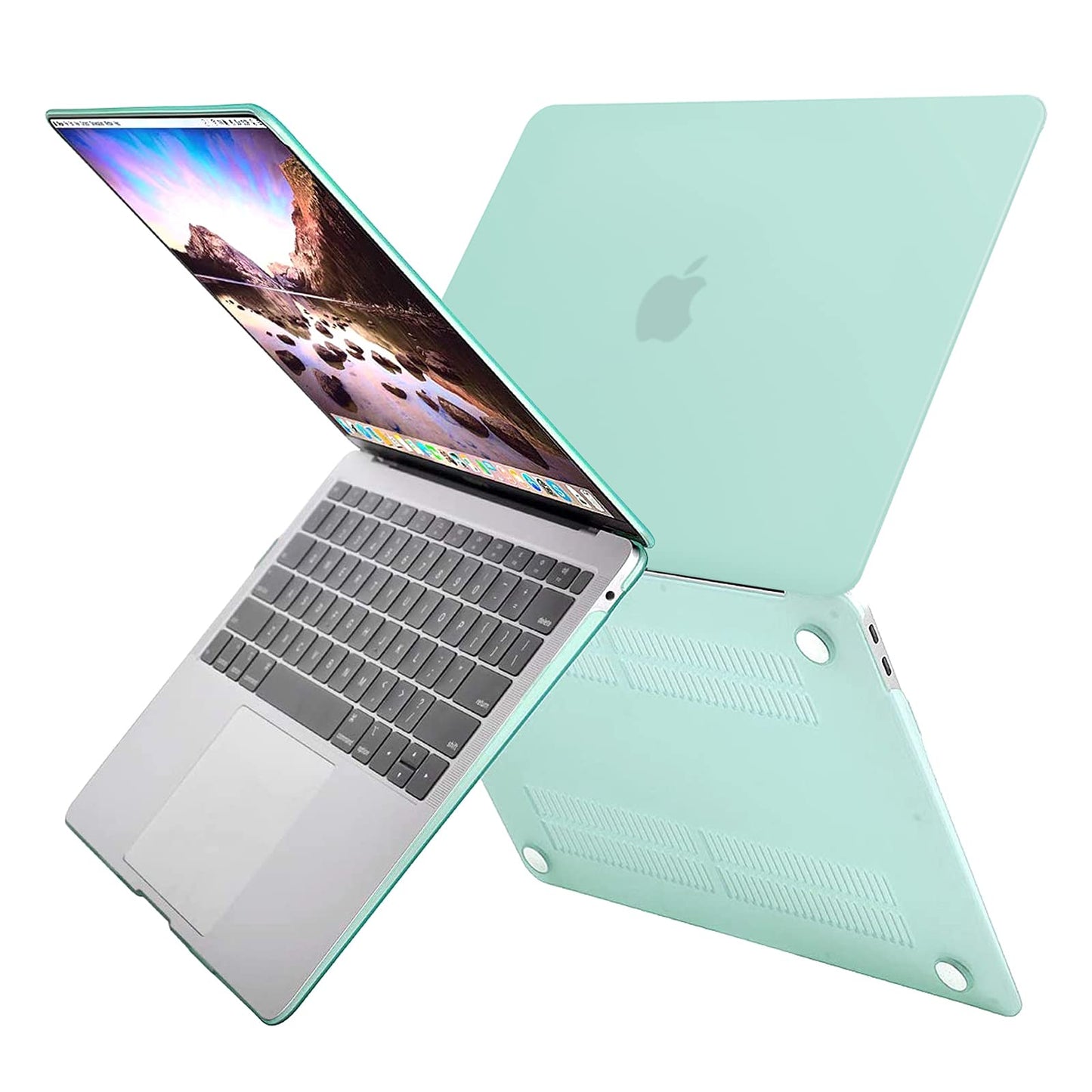 macbook-air-13-inch-case-2020-2019-2018-a1932-a2179-a2337-shell-case-keyboard-cover-green at www.mallsonline.com.au