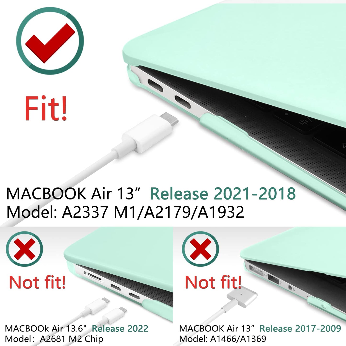 macbook-air-13-inch-case-2020-2019-2018-a1932-a2179-a2337-shell-case-keyboard-cover-green at www.mallsonline.com.au