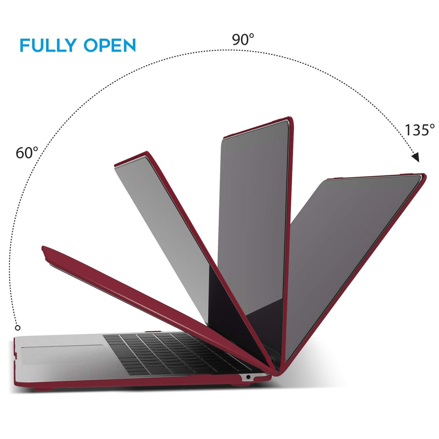 macbook-air-13-inch-case-2020-2019-2018-a1932-a2179-a2337-shell-case-keyboard-cover-wine-red at www.mallsonline.com.au