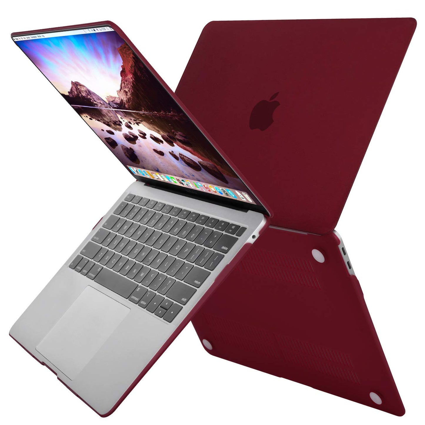 macbook-air-13-inch-case-2020-2019-2018-a1932-a2179-a2337-shell-case-keyboard-cover-wine-red at www.mallsonline.com.au