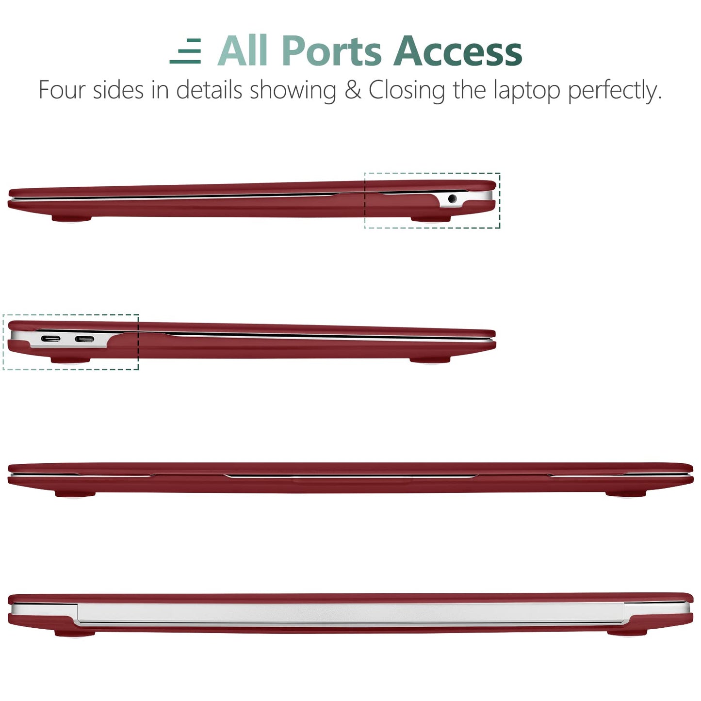 macbook-air-13-inch-case-2020-2019-2018-a1932-a2179-a2337-shell-case-keyboard-cover-wine-red at www.mallsonline.com.au