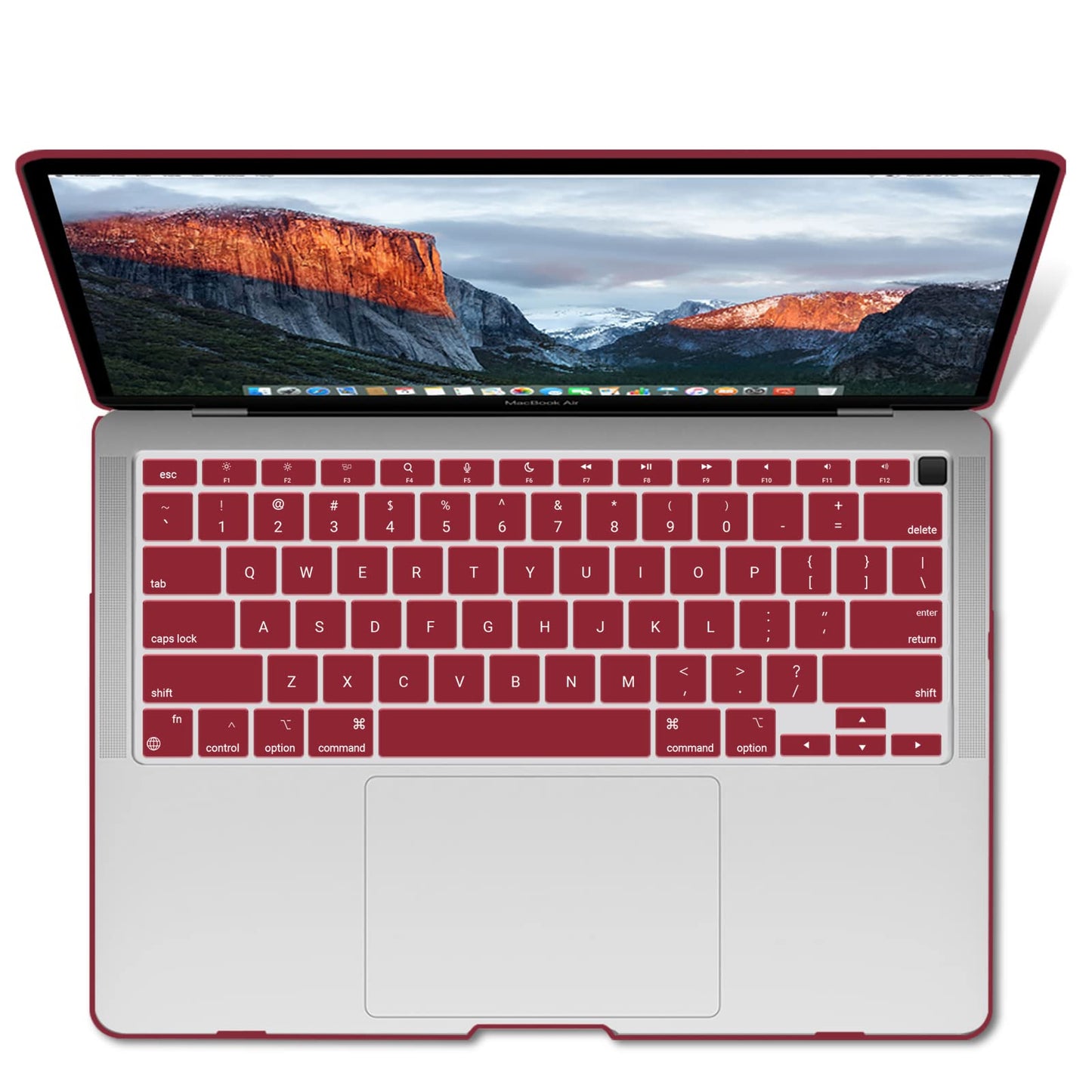 macbook-air-13-inch-case-2020-2019-2018-a1932-a2179-a2337-shell-case-keyboard-cover-wine-red at www.mallsonline.com.au