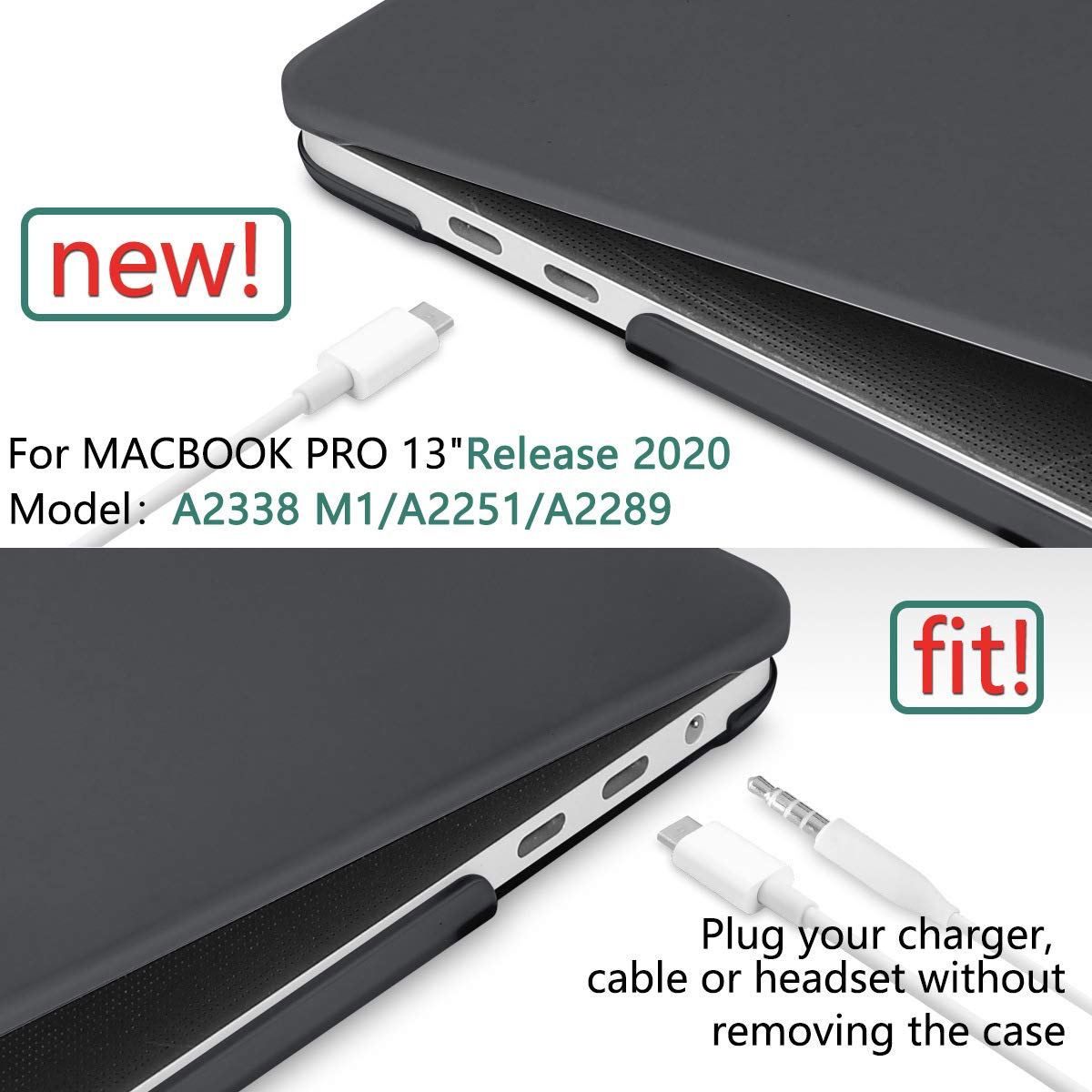 macbook-pro-13-inch-2020-release-a2251-a2289-a2338-matte-shell-case-keyboard-cover-touch-bar-black at www.mallsonline.com.au