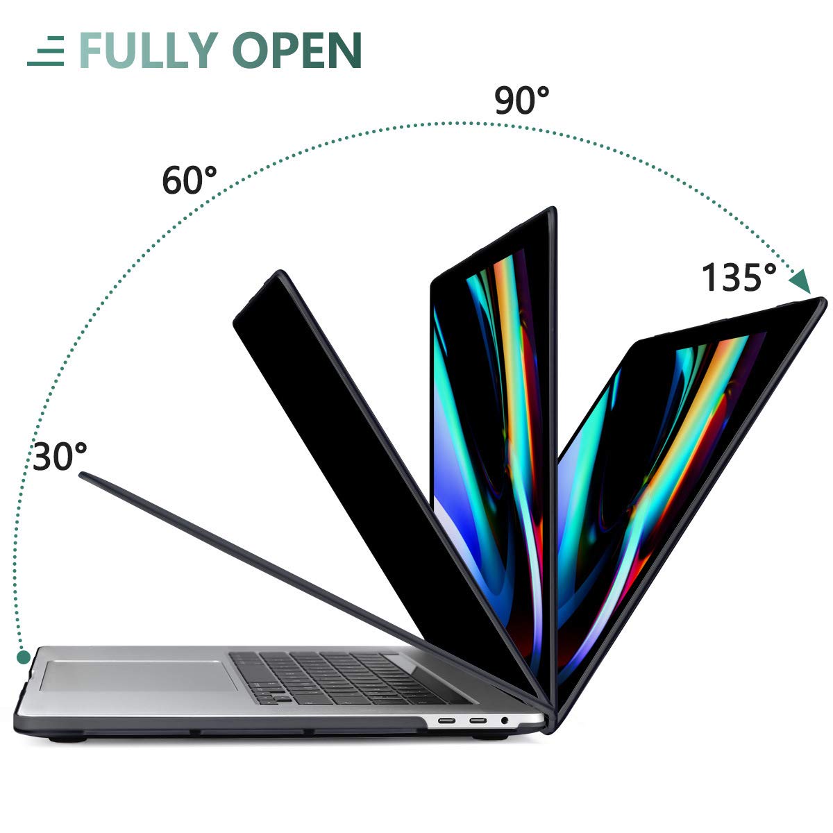 macbook-pro-13-inch-2020-release-a2251-a2289-a2338-matte-shell-case-keyboard-cover-touch-bar-black at www.mallsonline.com.au