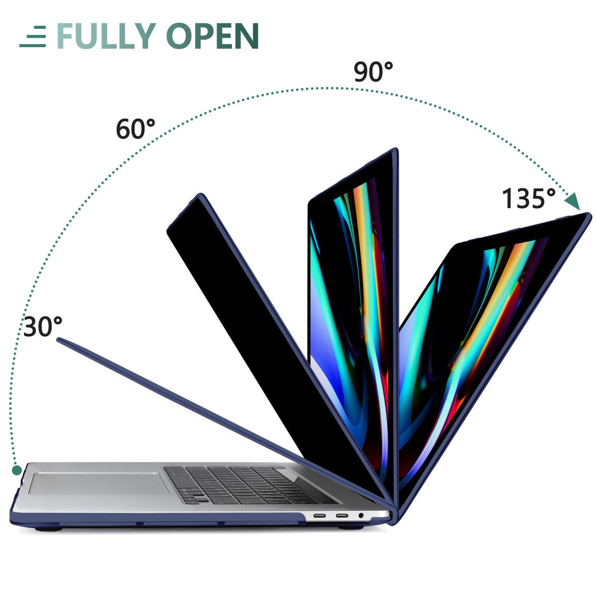 navy-blue-macbook-pro-13-inch-2020-a2338-a2251-a2289-matte-shell-case-keyboard-cover-touch-bar at www.mallsonline.com.au