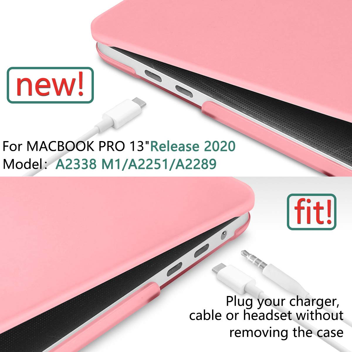 pink-macbook-pro-13-inch-2020-a2338-a2251-a2289-matte-shell-case-keyboard-cover-touch-bar at www.mallsonline.com.au