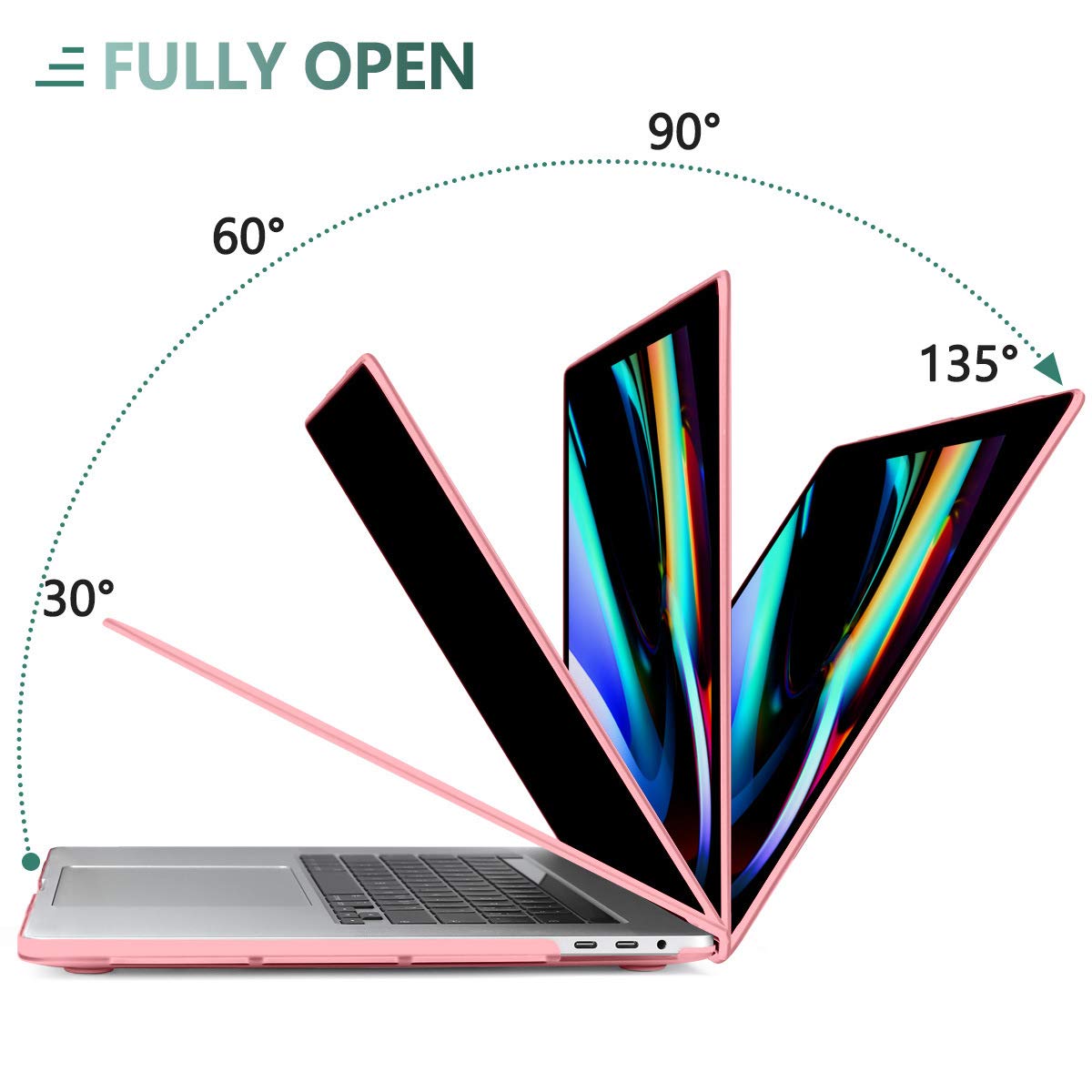 pink-macbook-pro-13-inch-2020-a2338-a2251-a2289-matte-shell-case-keyboard-cover-touch-bar at www.mallsonline.com.au