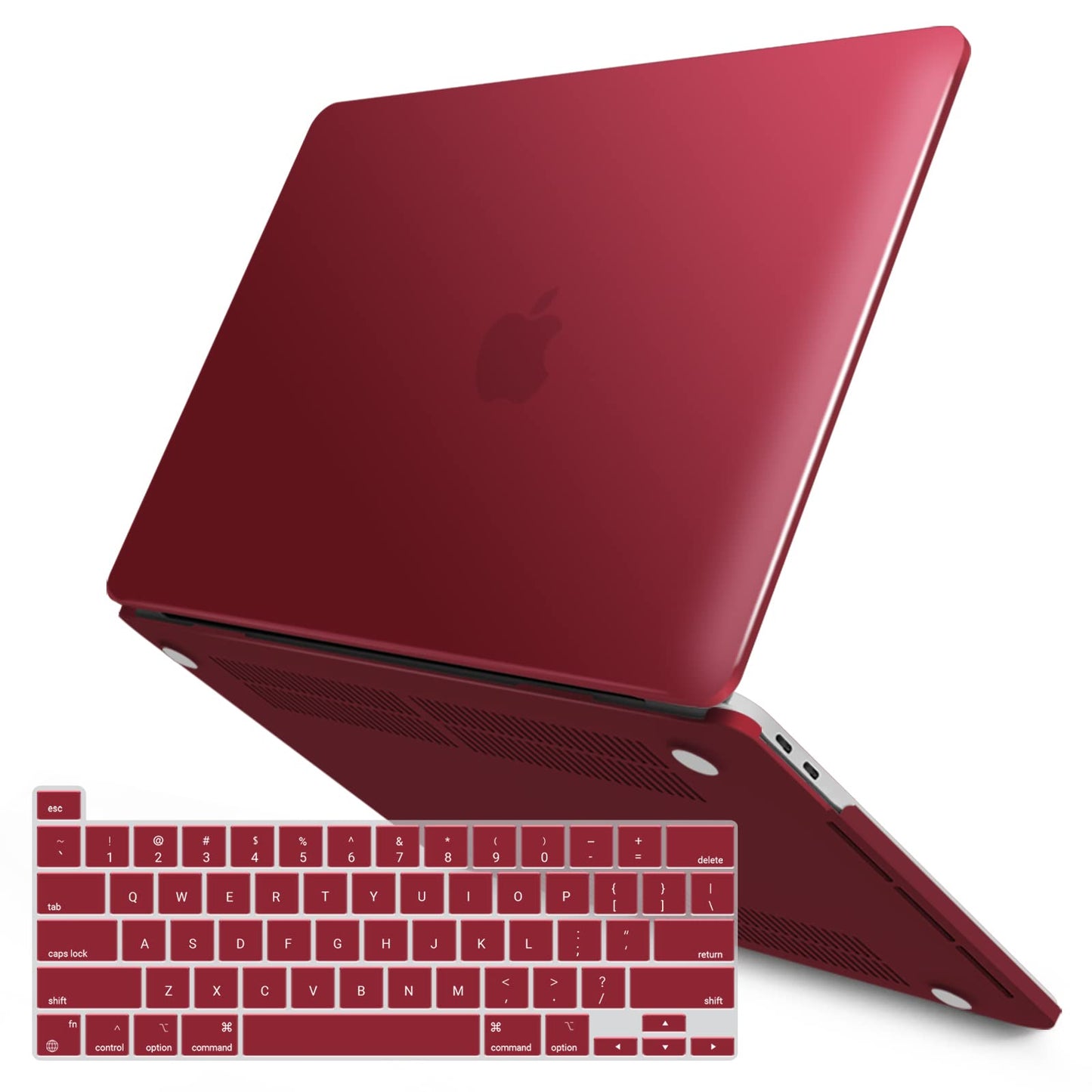 dark-red-macbook-pro-13-inch-2020-a2338-a2251-a2289-matte-shell-case-keyboard-cover-touch-bar at www.mallsonline.com.au