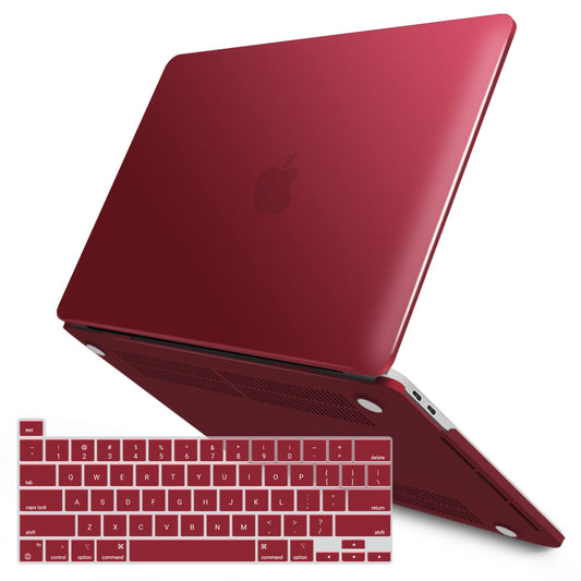 dark-red-macbook-pro-13-inch-2020-a2338-a2251-a2289-matte-shell-case-keyboard-cover-touch-bar at www.mallsonline.com.au
