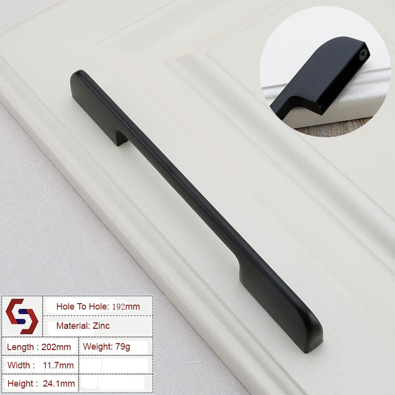 zinc-kitchen-cabinet-handles-drawer-bar-handle-pull-black-hole-to-hole-size-192mm www.mallsonline.com.au