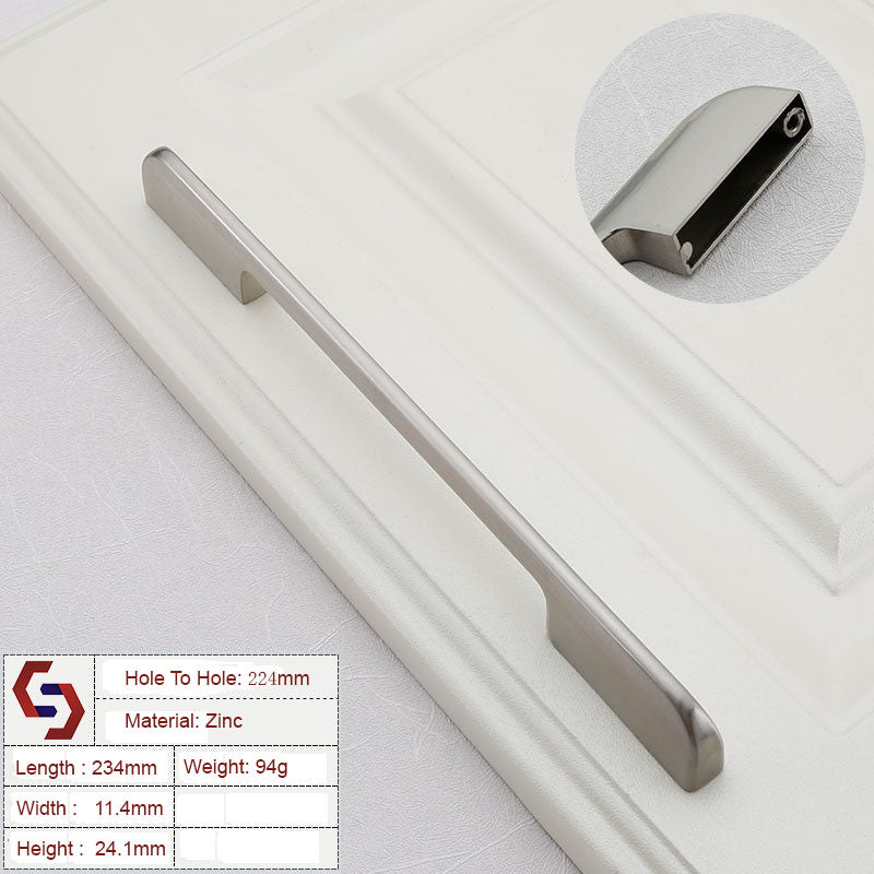 zinc-kitchen-cabinet-handles-drawer-bar-handle-pull-brushed-silver-color-hole-to-hole-size-224mm-1 at www.mallsonline.com.au