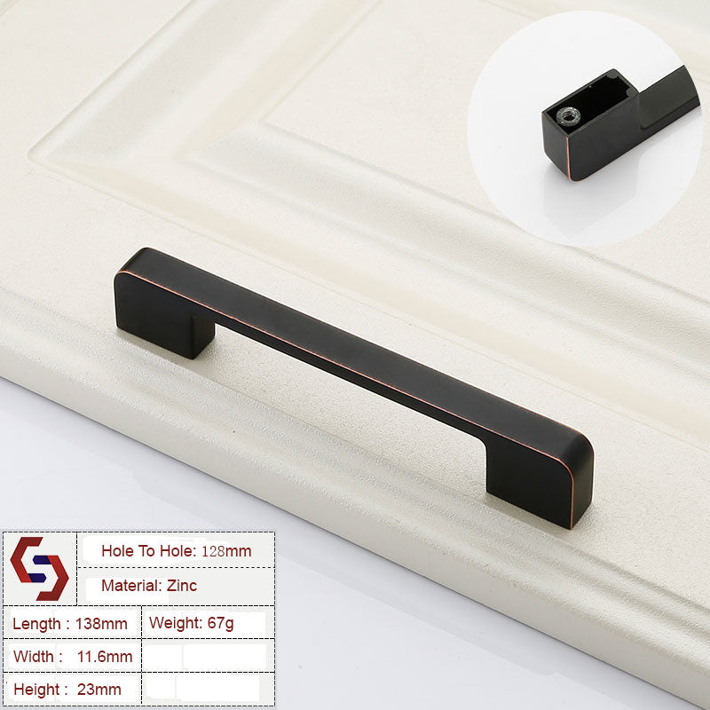 zinc-kitchen-cabinet-handles-drawer-bar-handle-pull-black-copper-color-hole-to-hole-size-128mm at www.mallsonline.com.au