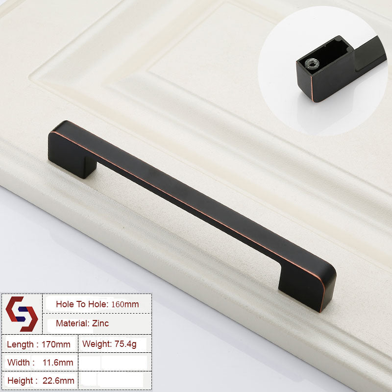 zinc-kitchen-cabinet-handles-drawer-bar-handle-pull-black-copper-color-hole-to-hole-size-160mm at www.mallsonline.com.au