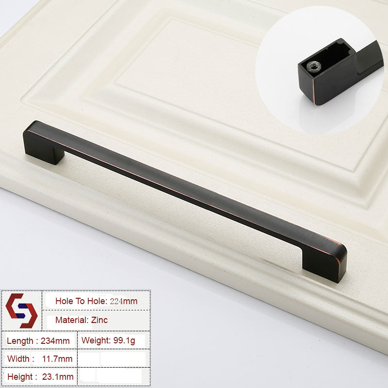 zinc-kitchen-cabinet-handles-drawer-bar-handle-pull-black-copper-color-hole-to-hole-size-224mm www.mallsonline.com.au