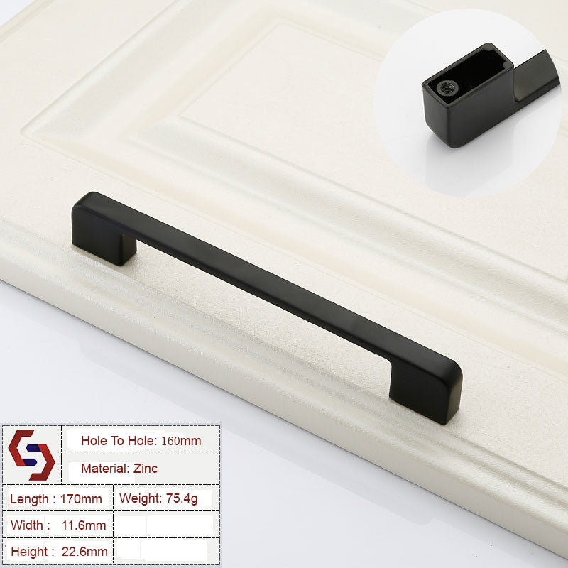 zinc-kitchen-cabinet-handles-drawer-bar-handle-pull-black-color-hole-to-hole-size-160mm www.mallsonline.com.au