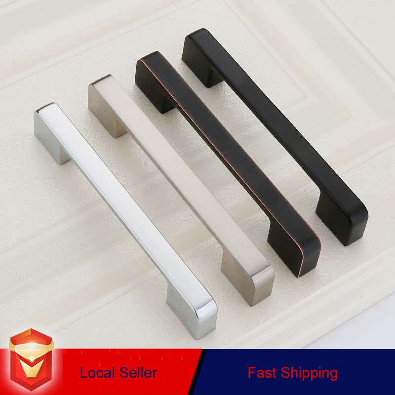 Zinc Kitchen Cabinet Handles Drawer Bar Handle Pull Brushed Silver