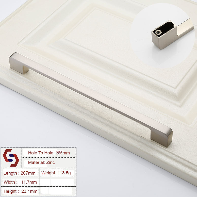 zinc-kitchen-cabinet-handles-drawer-bar-handle-pull-brushed-silver-color-hole-to-hole-size-256mm at www.mallsonline.com.au
