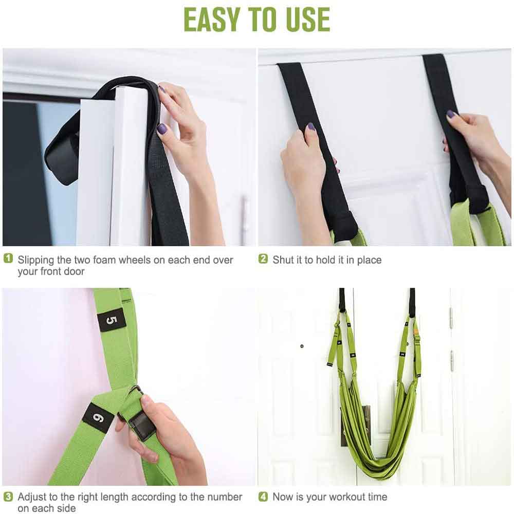 green-fitness-yoga-strap-band-waist-trainer-leg-door-swing-adjustable-ballet-dancer www.mallsonline.com.au