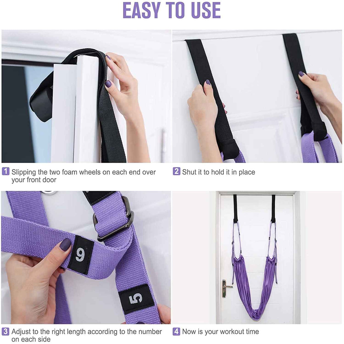 purple-fitness-yoga-strap-band-waist-trainer-leg-door-swing-adjustable-ballet-dancer www.mallsonline.com.au
