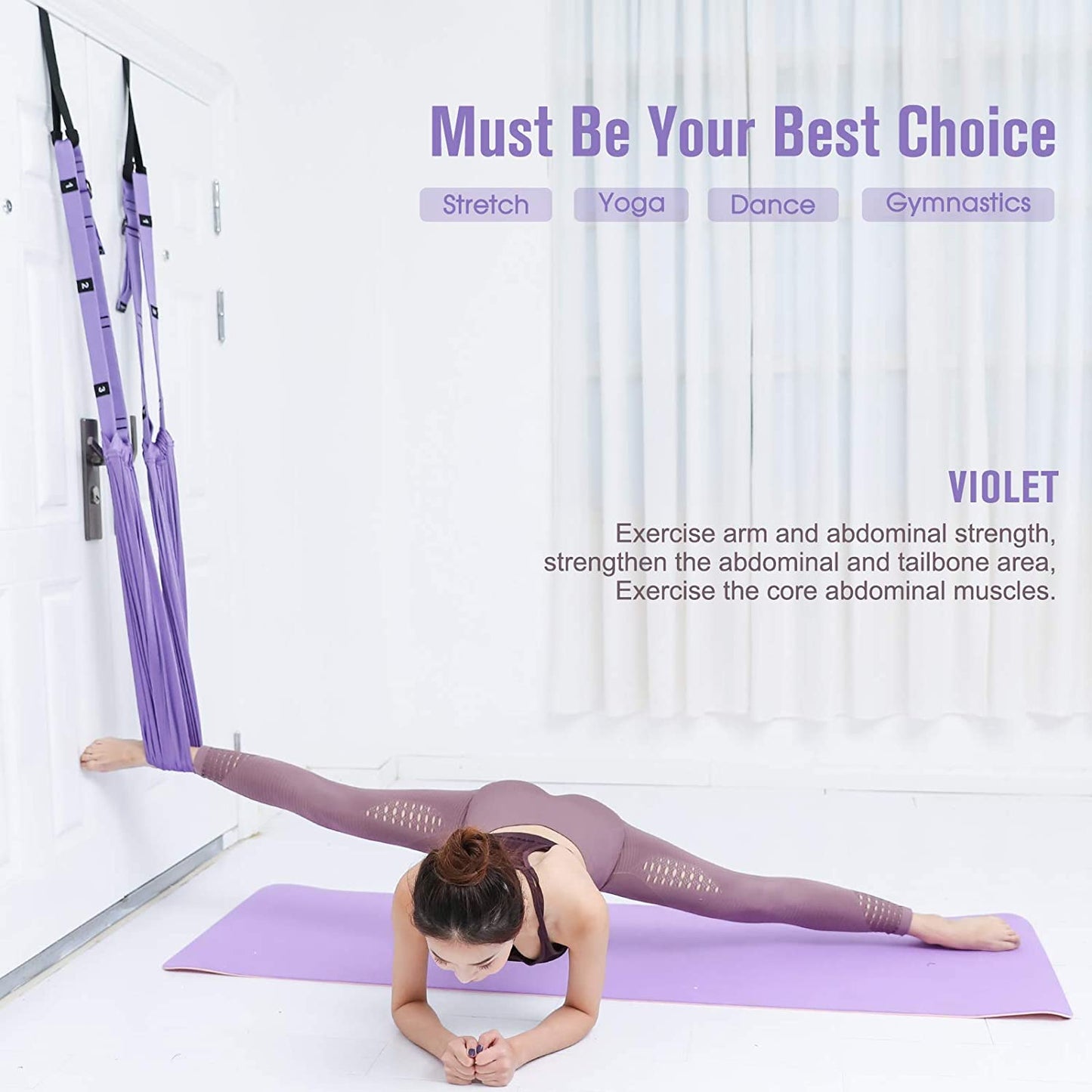 purple-fitness-yoga-strap-band-waist-trainer-leg-door-swing-adjustable-ballet-dancer www.mallsonline.com.au