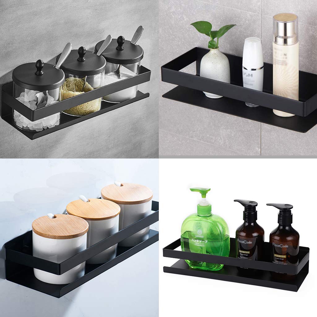 black-bathroom-shower-shelf-kitchen-rack-storage-shelves-shampoo-holder-organizer at www.mallsonline.com.au