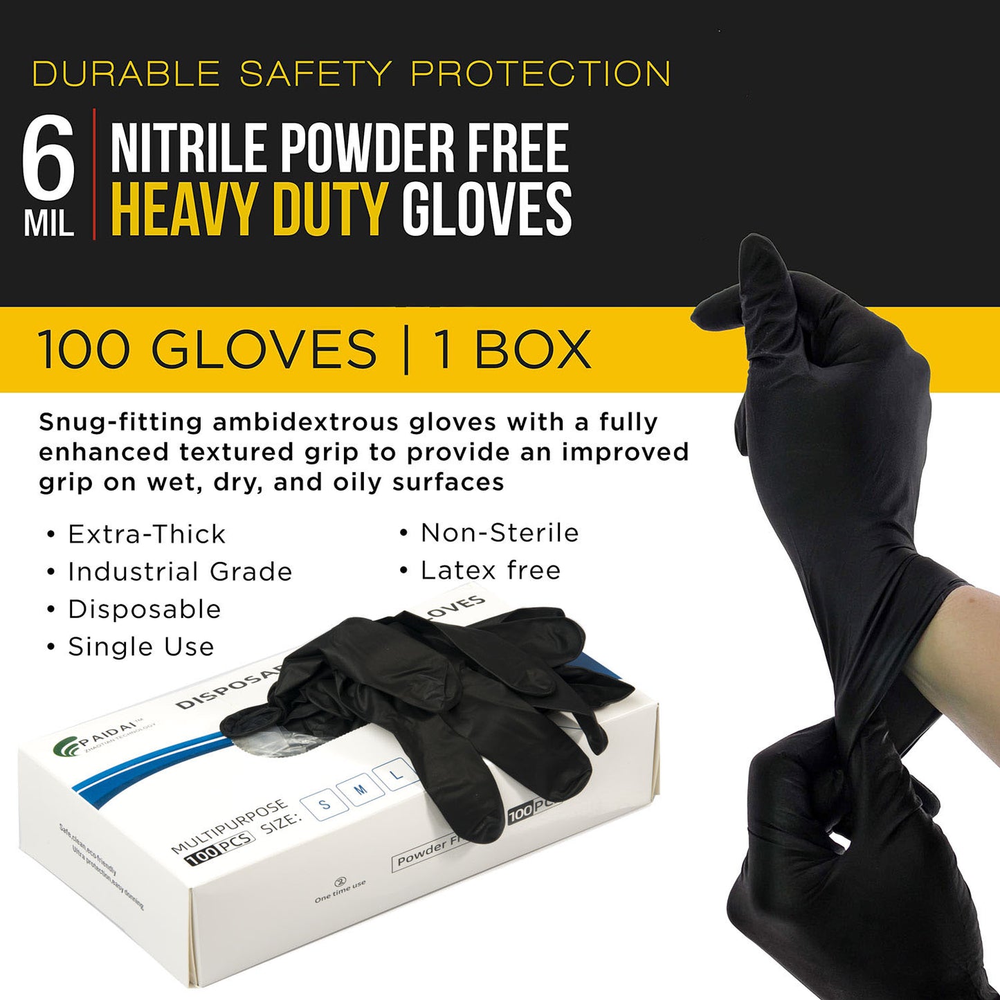 100x-nitrile-black-industrial-mechanic-tattoo-food-disposable-gloves-medium at www.mallsonline.com.au