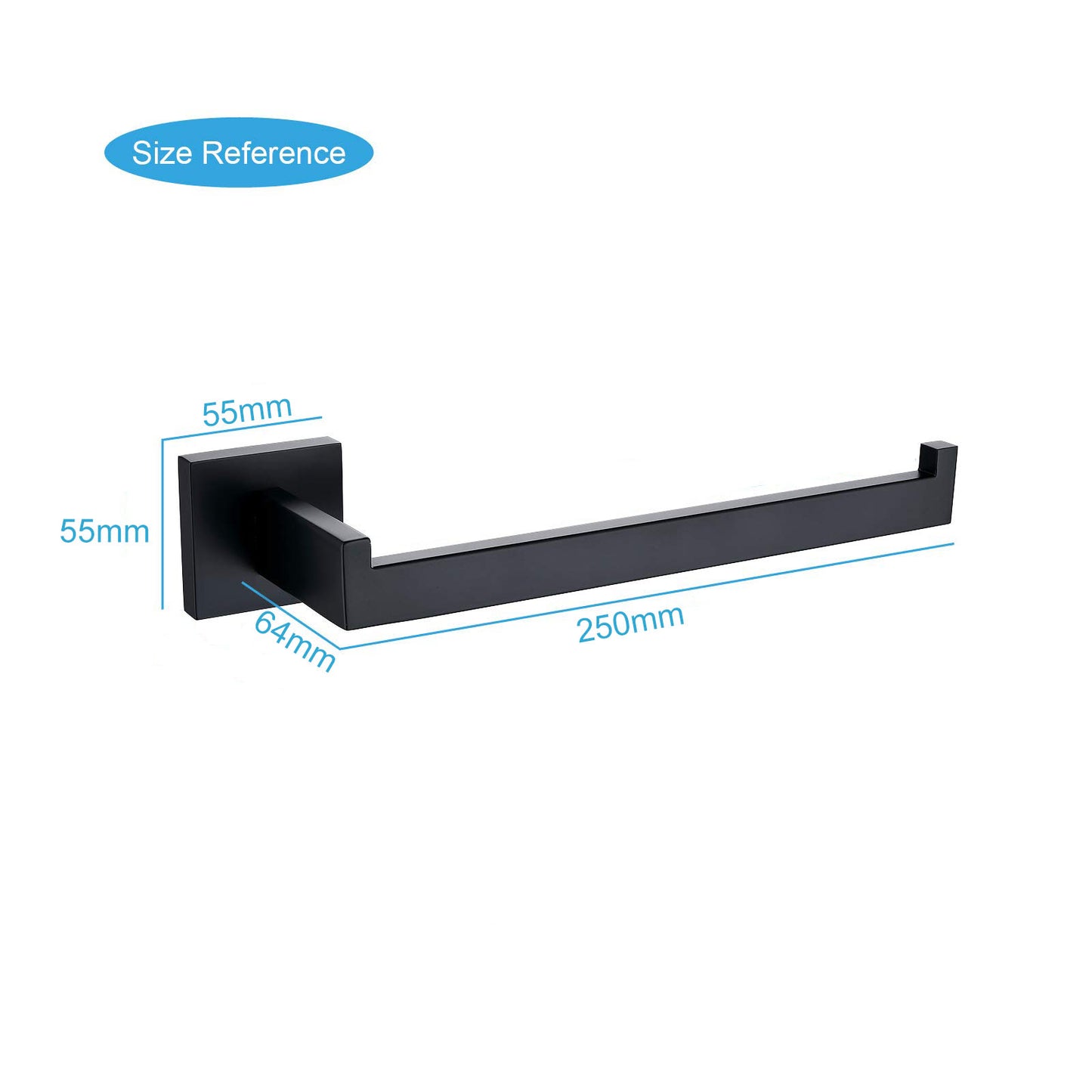 square-hand-towel-holder-ring-wall-mounted-modern-towel-bar-bathroom-kitchen-black at www.mallsonline.com.au