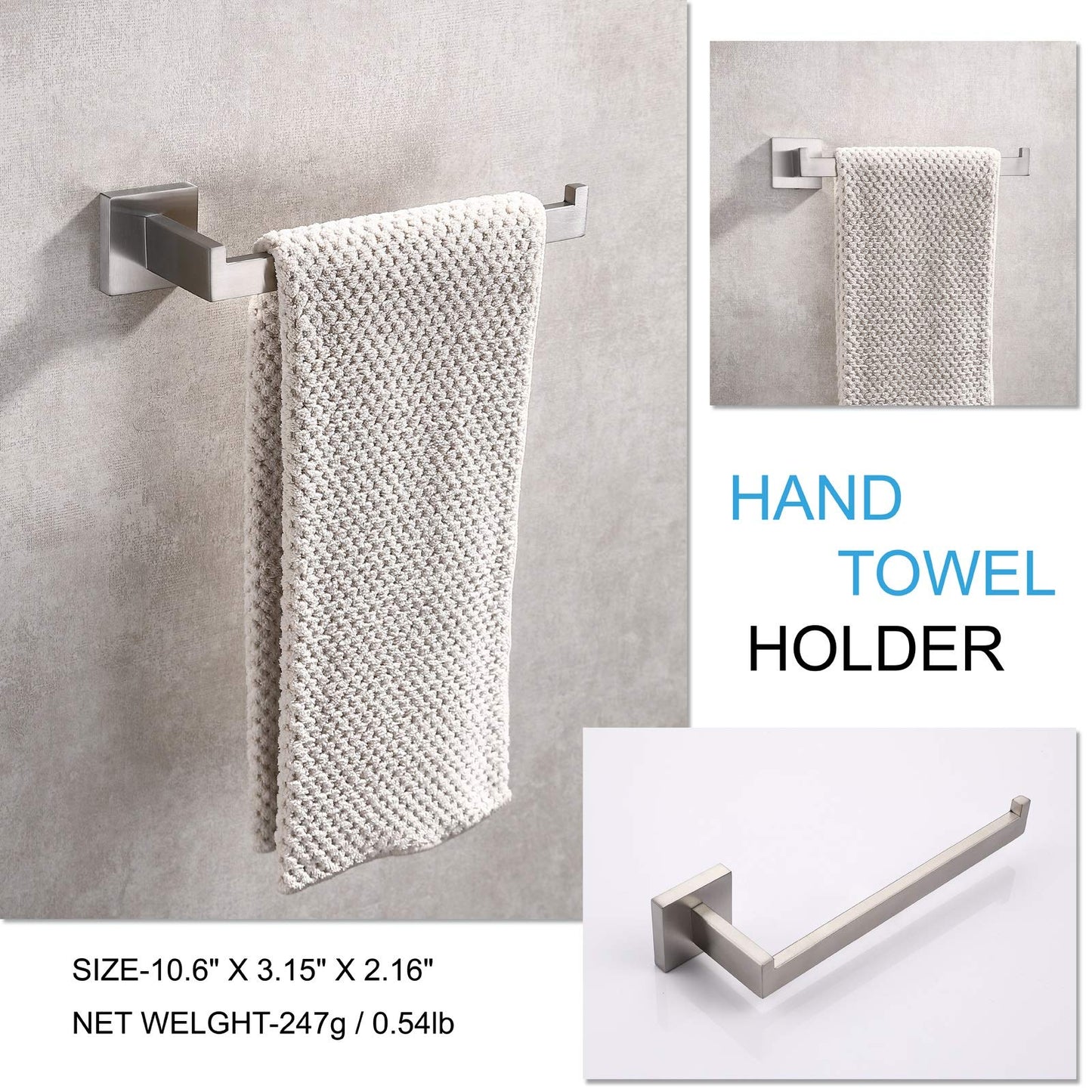 square-hand-towel-holder-ring-wall-mounted-modern-towel-bar-bathroom-kitchen at www.mallsonline.com.au
