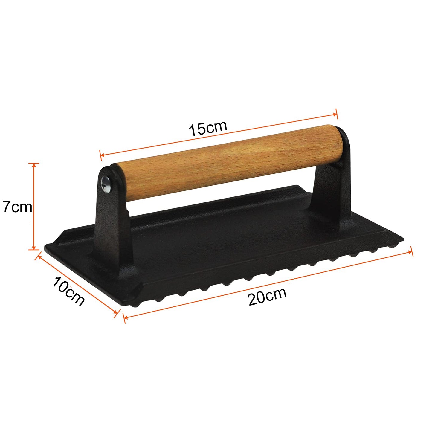 heavy-duty-rectangular-cast-iron-grill-burger-press-pre-seasoned-steak-griddle-bbq-grilling at www.mallsonline.com.au