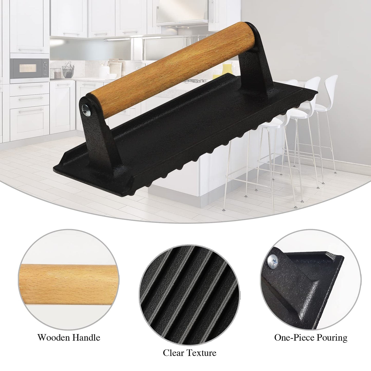 heavy-duty-rectangular-cast-iron-grill-burger-press-pre-seasoned-steak-griddle-bbq-grilling at www.mallsonline.com.au