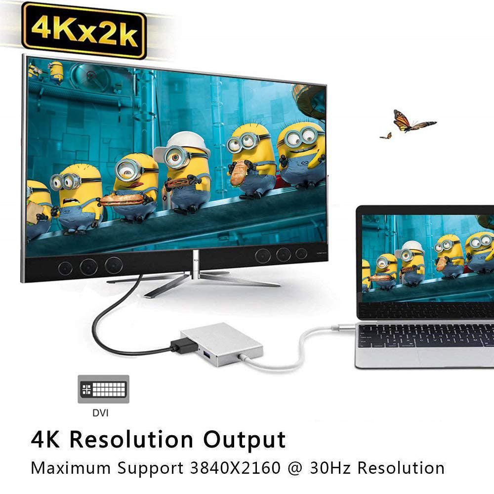 4in1-usb-3-1-type-c-hub-to-hdmi-video-adapter-4k-male-to-female-converter at www.mallsonline.com.au