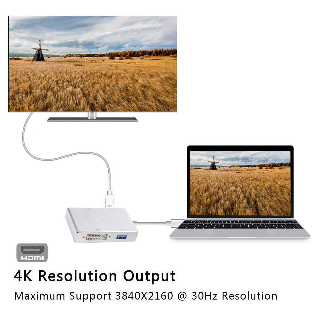 4in1-usb-3-1-type-c-hub-to-hdmi-video-adapter-4k-male-to-female-converter at www.mallsonline.com.au