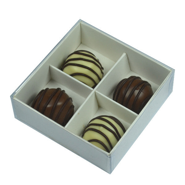 10-pack-of-white-card-chocolate-sweet-soap-product-reatail-gift-box-4-bay-compartments-clear-slide-on-lid-8x8x3cm at www.mallsonline.com.au