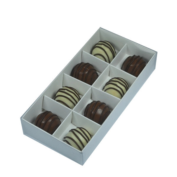 10-pack-of-white-card-chocolate-sweet-soap-product-reatail-gift-box-8-bay-3cm-compartments-clear-slide-on-lid-16x8x3cm at www.mallsonline.com.au