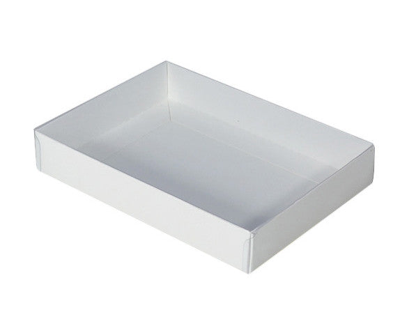 10-pack-of-white-card-box-clear-slide-on-lid-25-x-25-x-6cm-large-beauty-product-gift-giving-hamper-tray-merch-fashion-cake-sweets-xmas at www.mallsonline.com.au