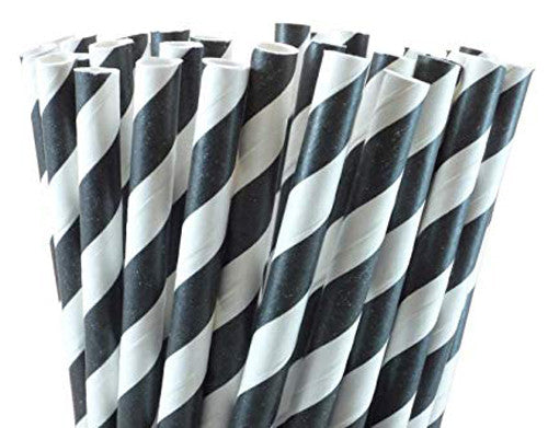 50-pack-black-white-drinking-straws-biodegradable-eco-paper-birthday-party-event-bistro-bar-cafe-take-away www.mallsonline.com.au