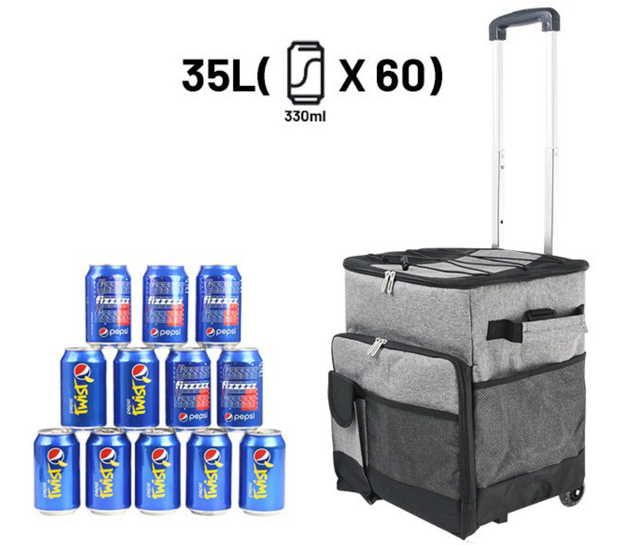 cooler-picnic-bag-trolley-thermally-insulated-36l-60-cans-grey-drinks-food-cool-bag-rainproof www.mallsonline.com.au