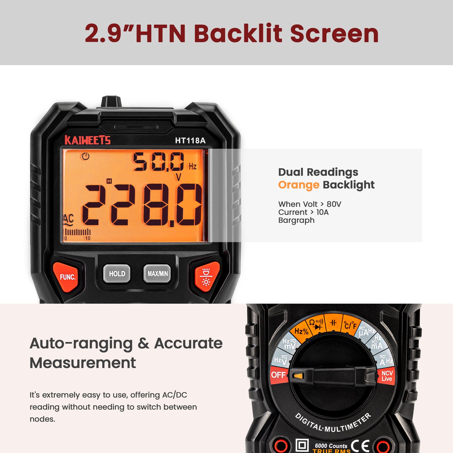 kaiweets-digital-multimeter-trms-6000-counts-voltmeter-auto-ranging-fast-accurately-measures-voltage-current-amp-resistance-diodes-continuity-duty-cycle-capacitance-temperature-for-automotive www.mallsonline.com.au