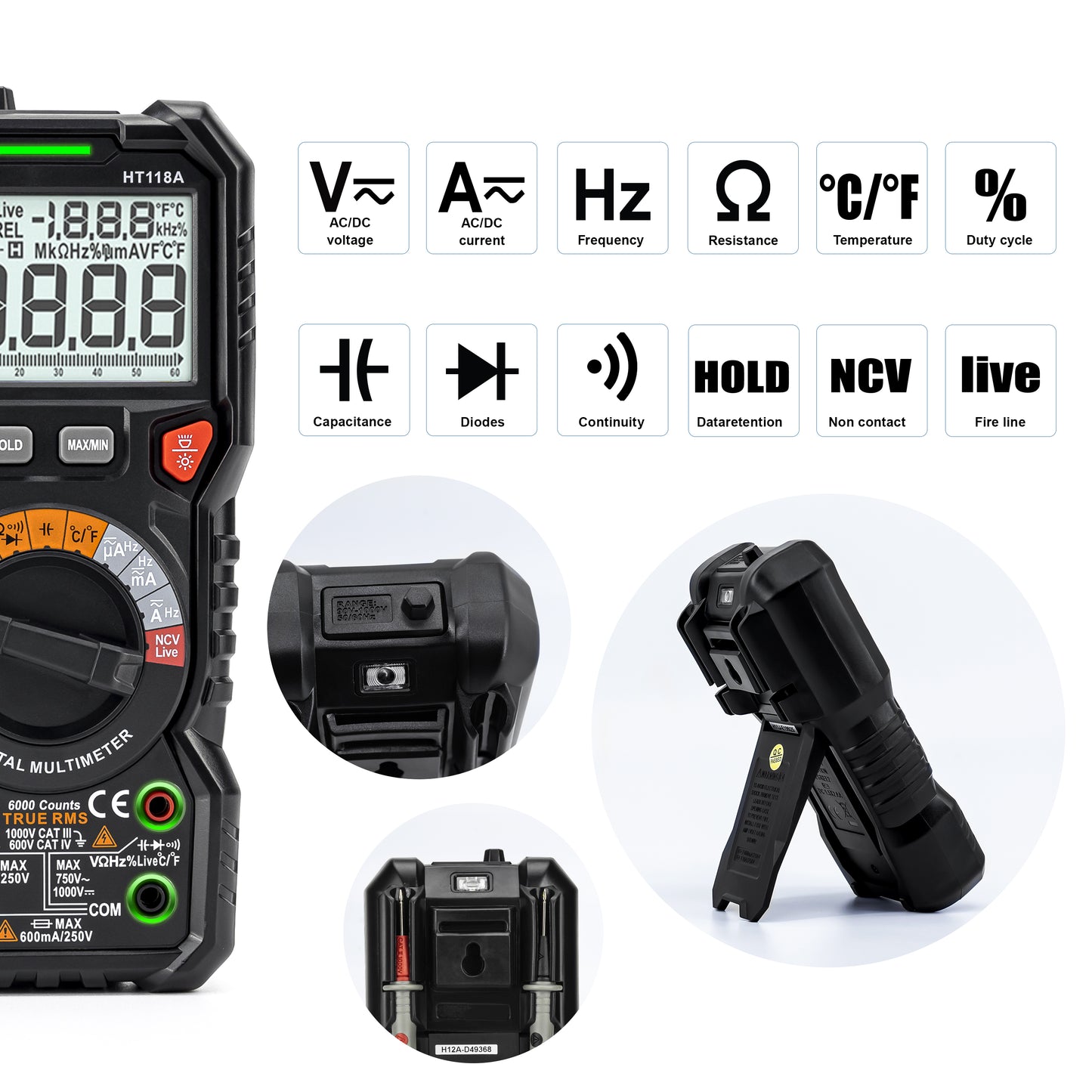 kaiweets-digital-multimeter-trms-6000-counts-voltmeter-auto-ranging-fast-accurately-measures-voltage-current-amp-resistance-diodes-continuity-duty-cycle-capacitance-temperature-for-automotive www.mallsonline.com.au
